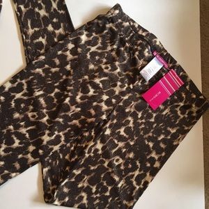 BCBGirls Leopard Print Sparkly Leggings Size S
